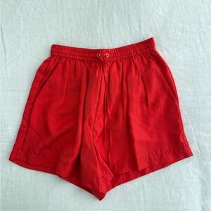 Silk Laundry Red Shorts